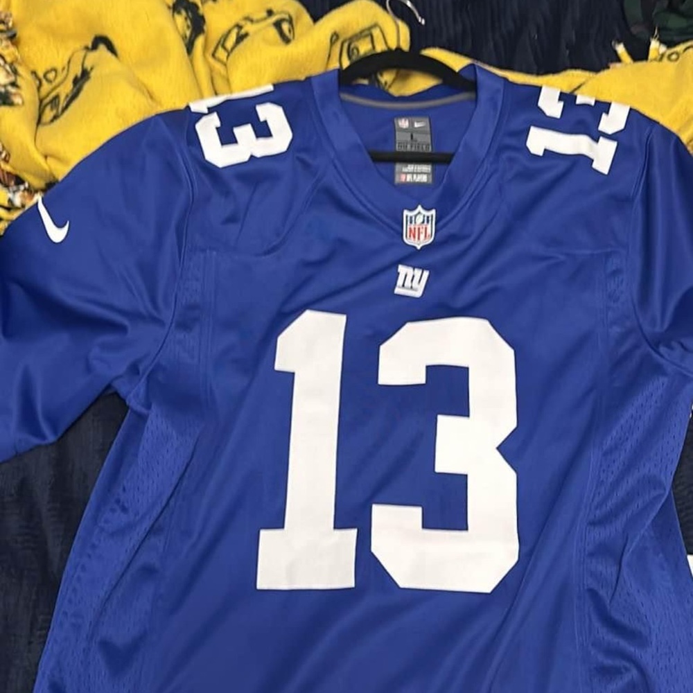 Blue NFL Jersey with White Number 13 Hyatt